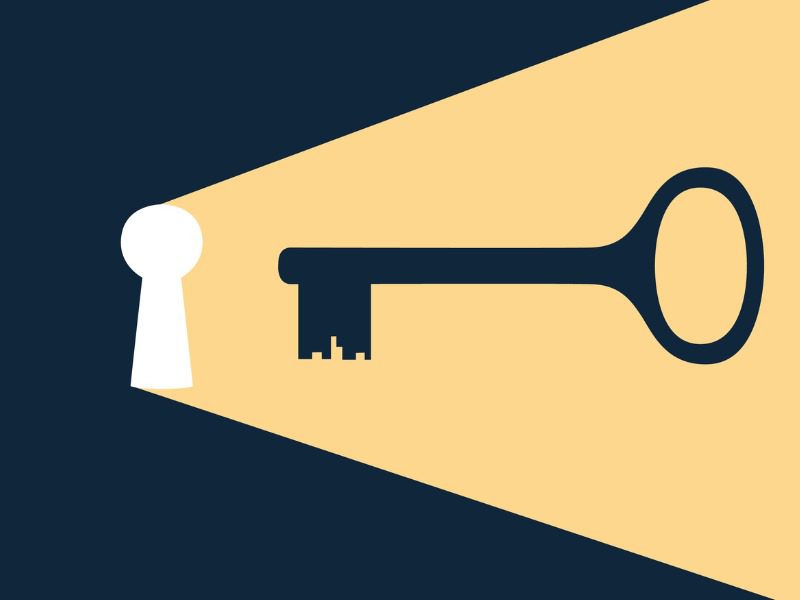 Graphic of key approaching key hole