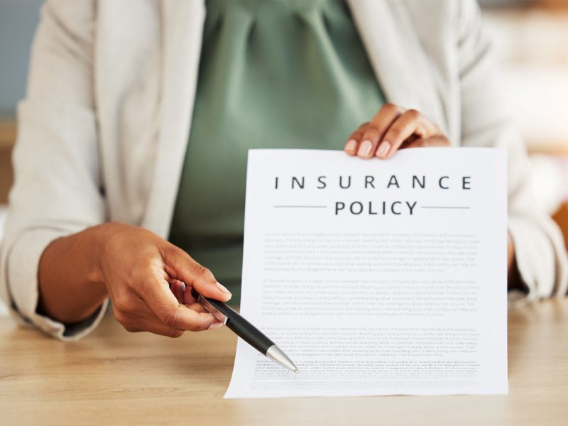 Insurance policy agreement in office