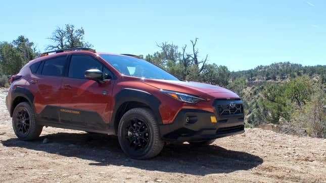 A photo of the front quarter of the Subaru Crosstrek Wilderness. 