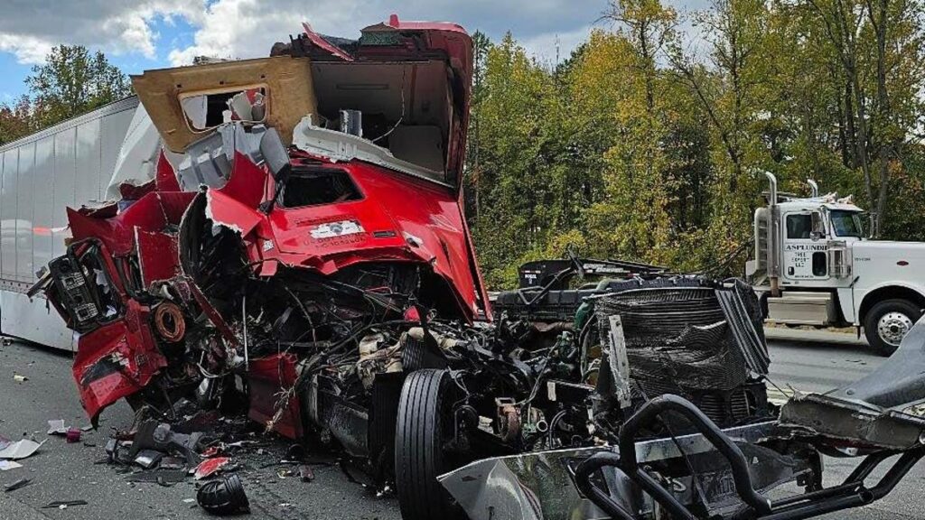 Truck Driver Somehow Walked Away Uninjured From This Massive Crash