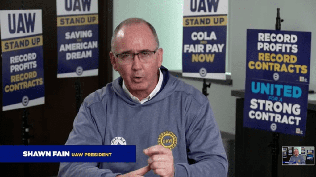 UAW's Fain reports progress in talks with Detroit automakers, wants more