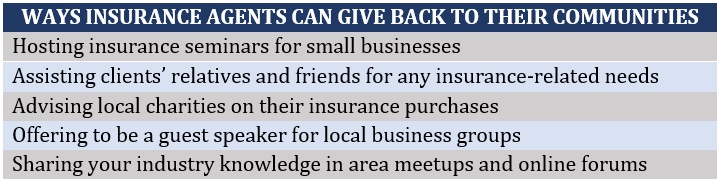  Insurance networking – list of ways insurance agents can give back to their communities