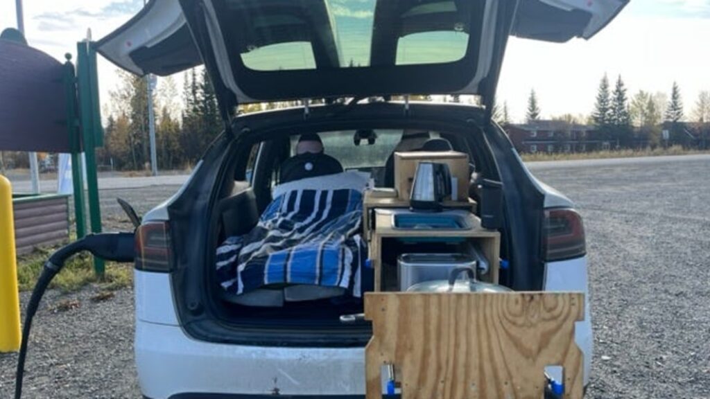 A Tesla Model X owner installed a bed and kitchen, spent a year traveling to 49 states