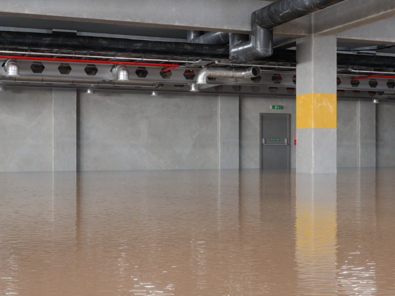 Flooded Parking Garage