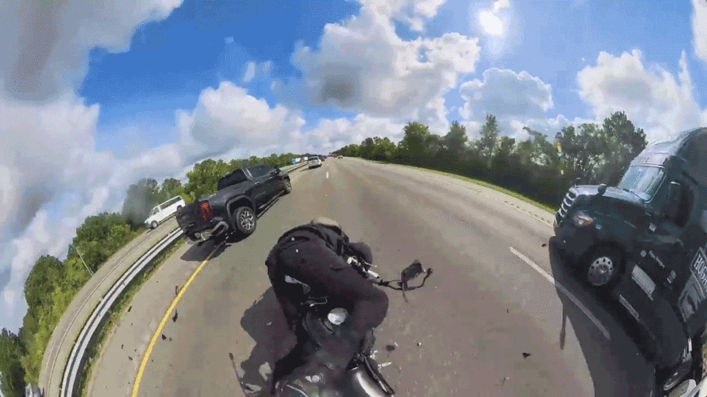 Watch This Motorcycle Rider Survive A Horrific Highway Crash