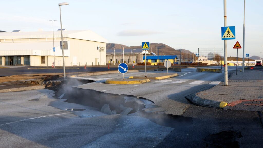 Steam Pours Through Cracked Roads In Abandoned Icelandic Town As Volcanic Eruption Nears