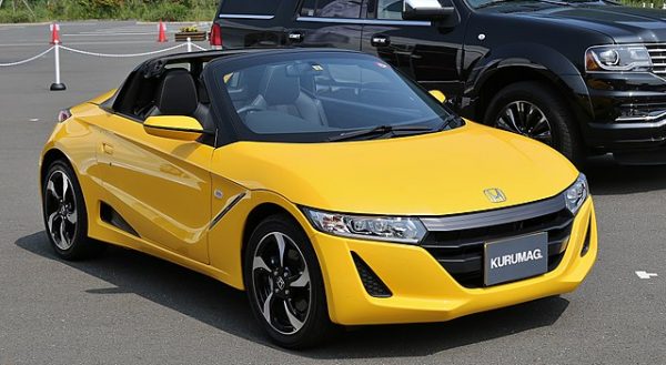 Yellow Honda S660 outside