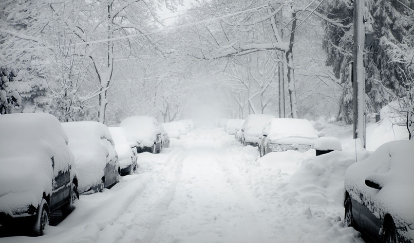 snow-covered cars