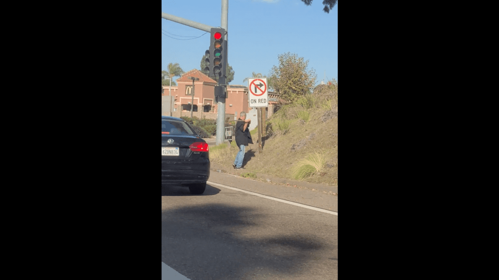 Watch A Boomer Hilariously Try To Chop Down A No Right-On-Red Sign With World's Dullest Axe