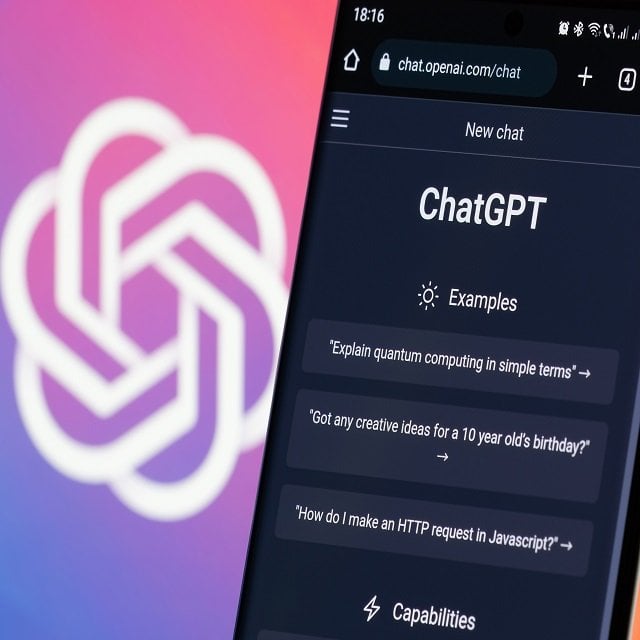A ChatGPT test conversation on a mobile phone