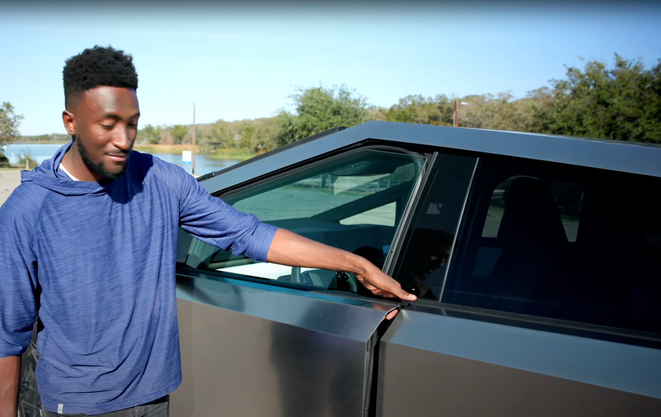 Brownlee expressed some concerns about the lack of door handles on the Cybertruck.