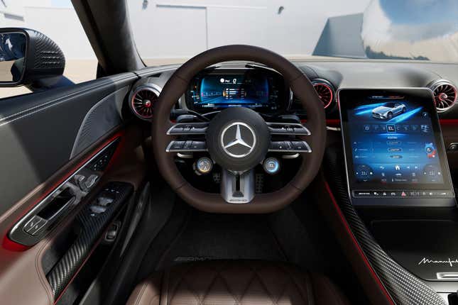 Brown interior of a Mercedes-AMG SL