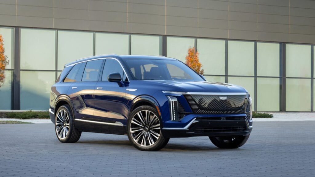 2025 Cadillac Vistiq photos reveal electric three-row SUV, specs to come later