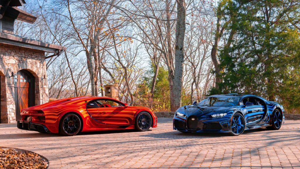 A Husband Was So Jealous Of His Wife's Bugatti Chiron That He Got His Chiron Repainted To Match