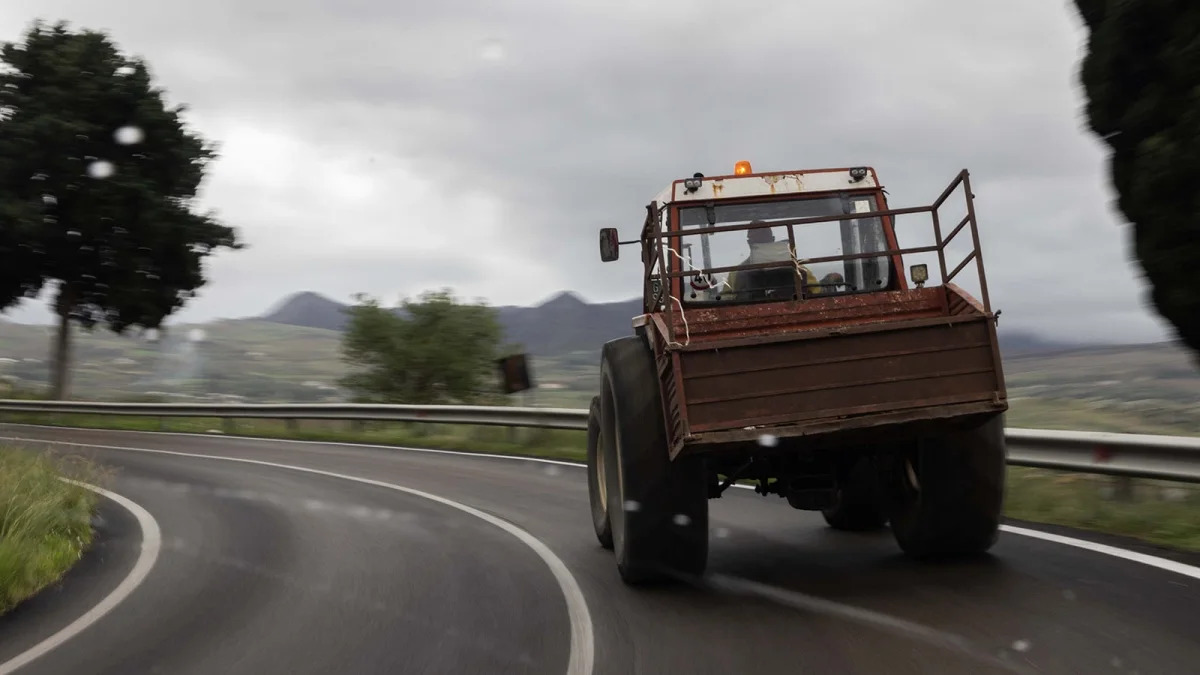 Tractor on roads in Sicily