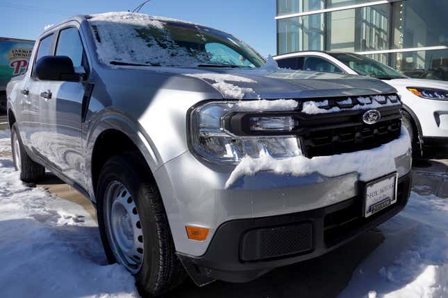 A Ford Maverick is offered for sale at a dealership on January 25, 2022 in Chicago, Illinois