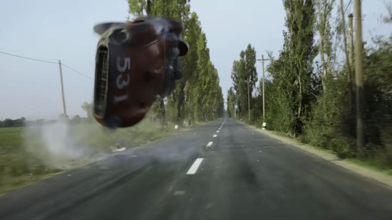 Replica cars that crash and burn in 'Ferrari' look genuine — there were hundreds of real Ferraris, too