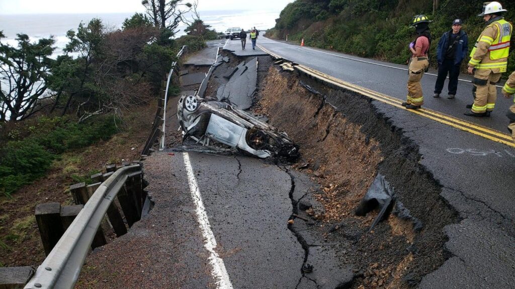 Driver Removes 'Road Closed' Sign, Promptly Discovers Why The Road Was Closed