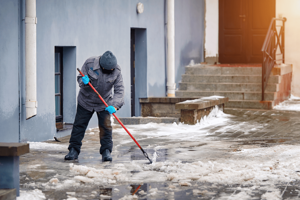 De-icing Outdoor Walking Surfaces in Winter