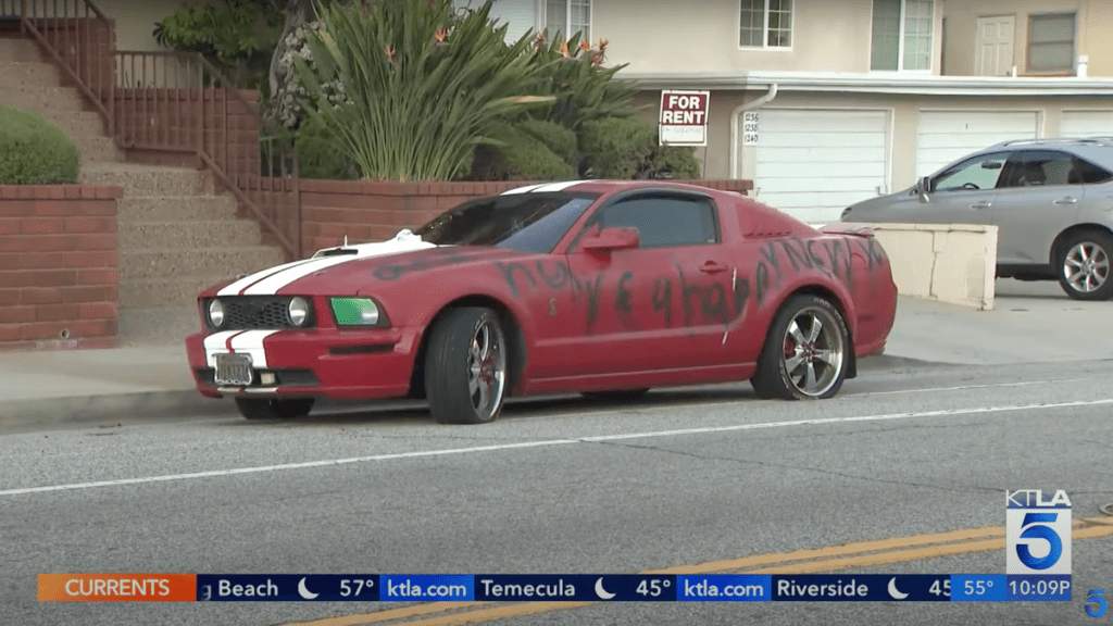 Family's Ford Mustang Vandalized With Swastikas And Racial Slurs Over The Holidays