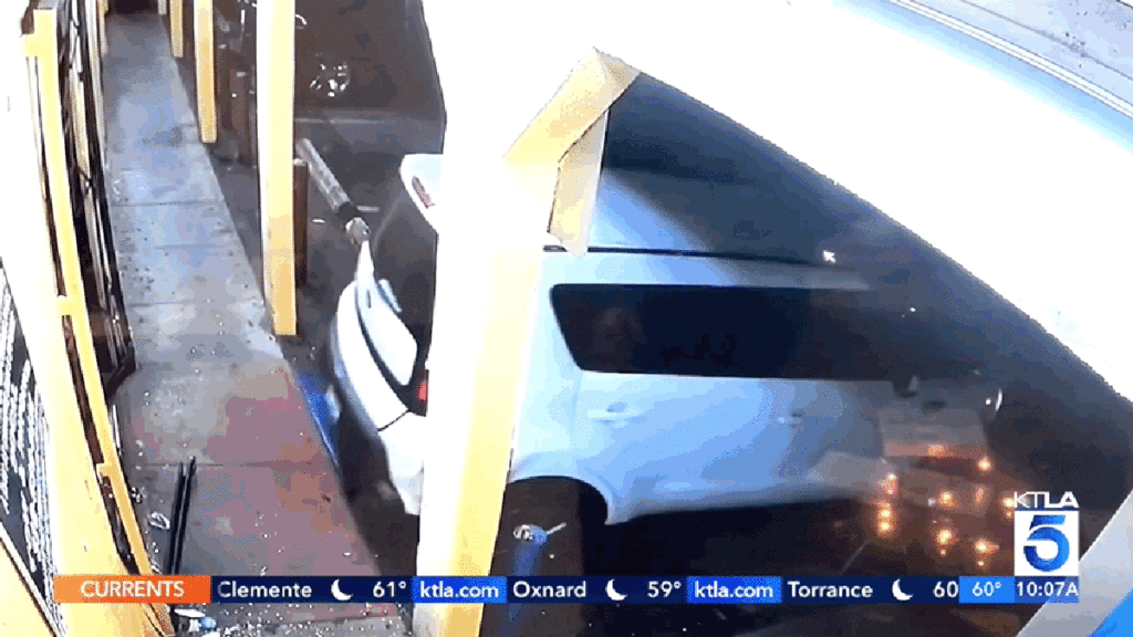 Idiots Smash Kia Soul Through The Front Of A Bakery During Street Takeover