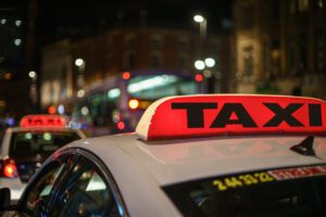 Taxis waiting for passengers