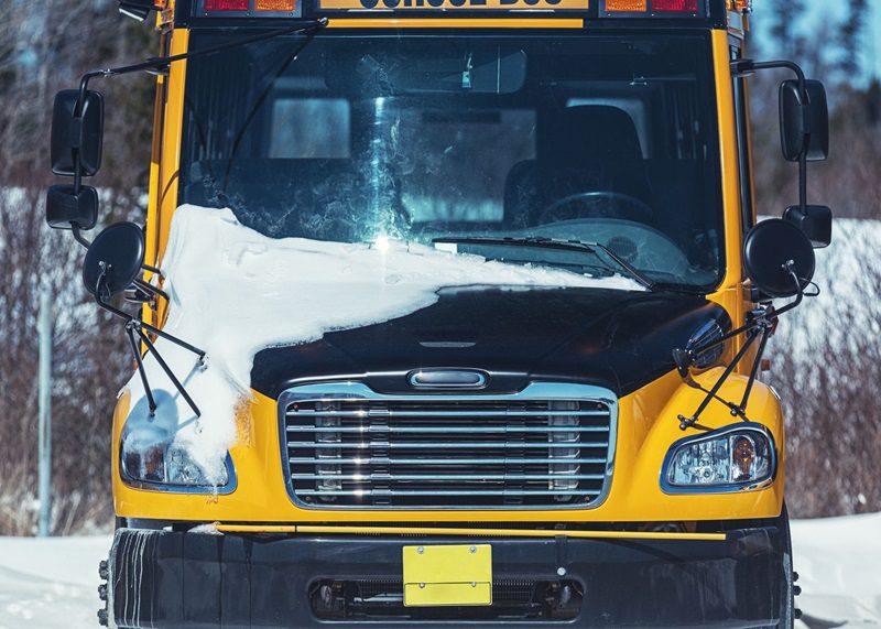 School bus during a snow day