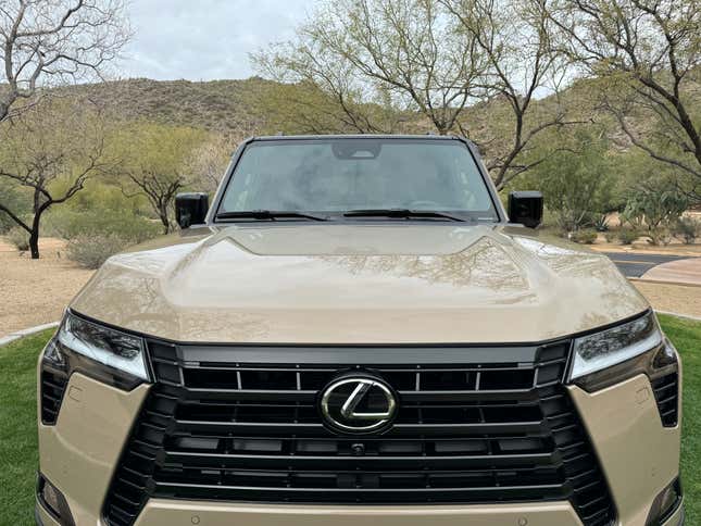 The hood of a beige 2024 Lexus GX 550