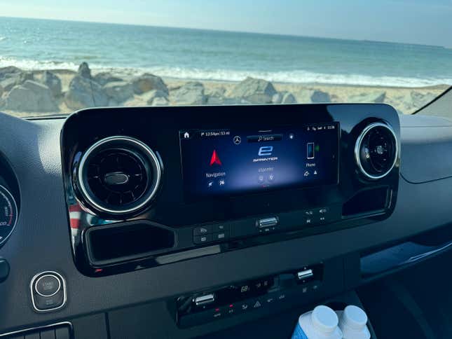 Dashboard and center touchscreen of a Mercedes-Benz eSprinter