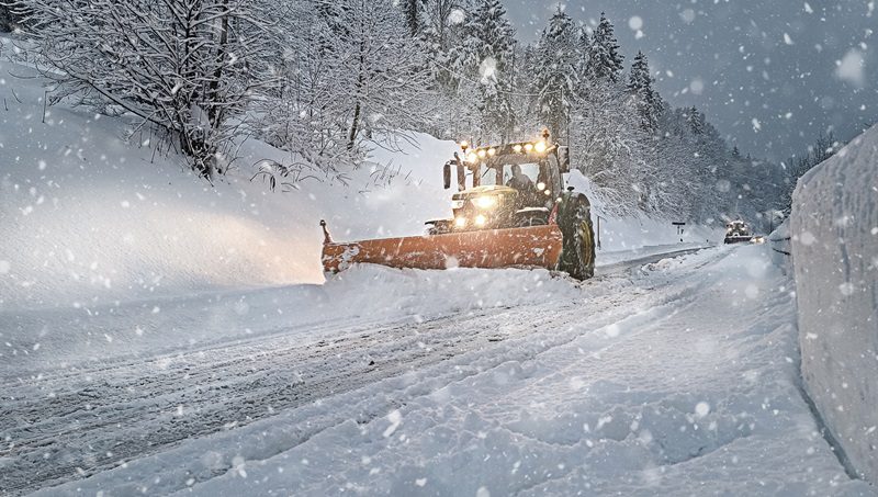 Snowplow clearing the streets