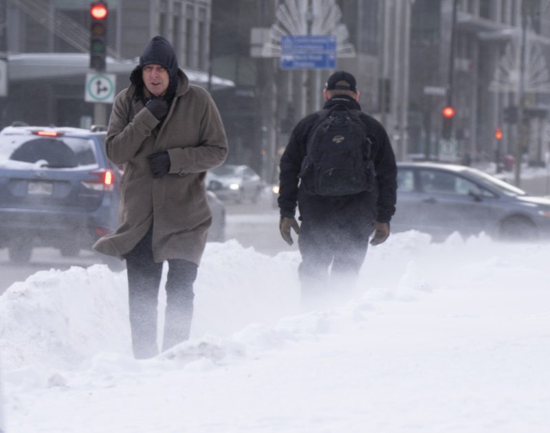 Frigid cold temperatures in Montreal