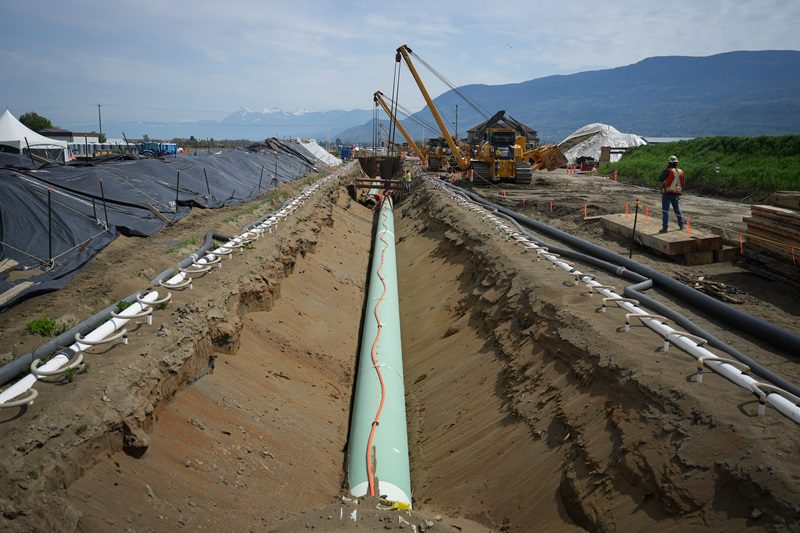 Construction of the Trans Mountain pipeline