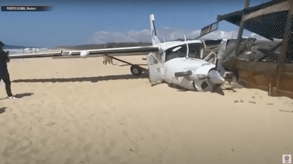 Skydiving Plane Crash Lands On Mexican Beach, Kills Man On The Ground