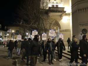 taxi protest outside northampton's guildhall