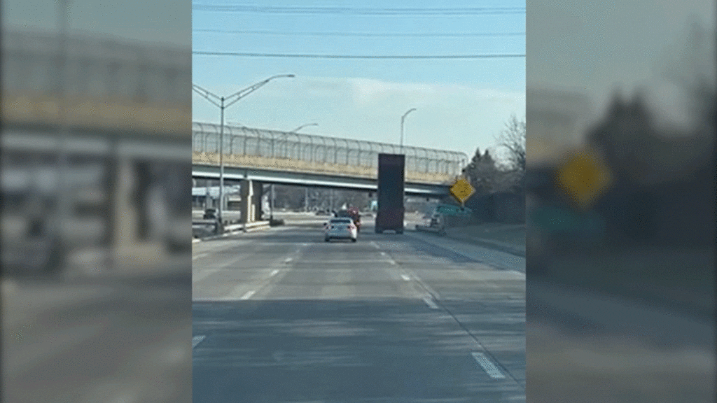 Watch A Dump Truck Slam Into An Overpass With Raised Bed