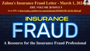 Zalma’s Insurance Fraud Letter – March 1, 2024