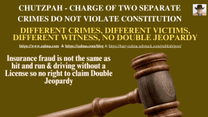 CHUTZPAH – CHARGE OF TWO SEPARATE CRIMES DO NOT VIOLATE CONSTITUTION