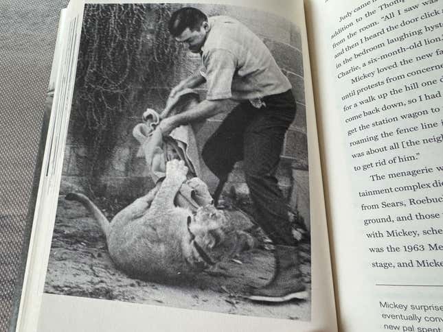 Mickey Thompson and his pet lion Charlie