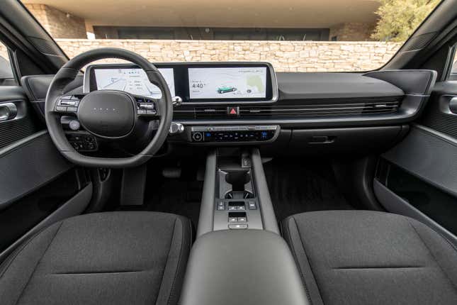 The interior of the IONIQ 6 SE showing the impressive technology