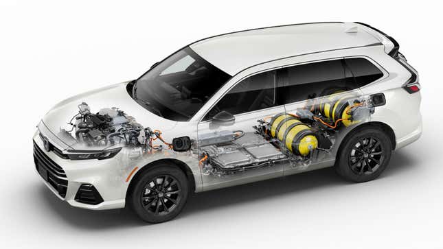 Cutaway powertrain view of a 2025 Honda CR-V e:FCEV