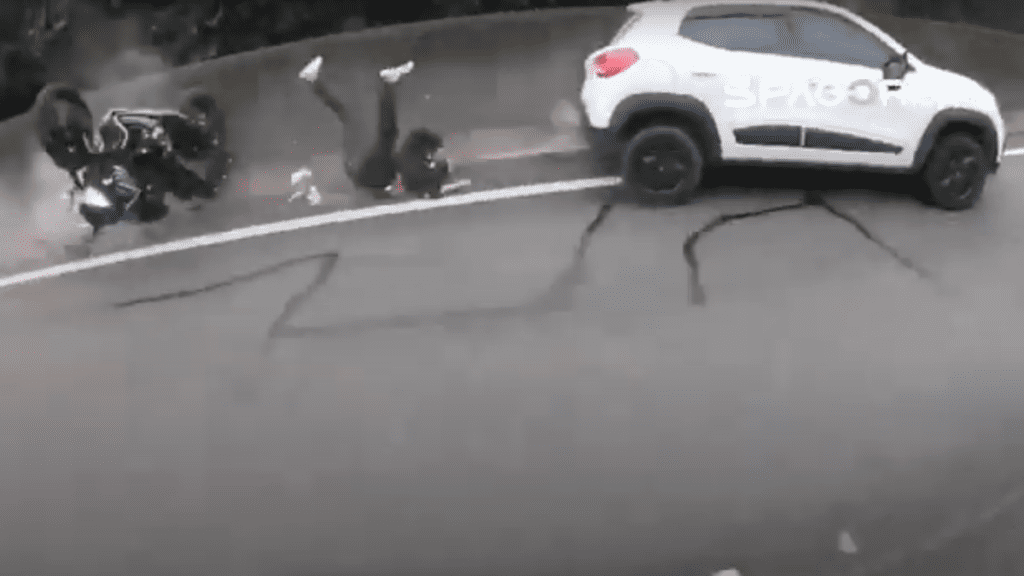 Brazilian Drunk Driver Hits Motorcyclist, Receives Instant Karma