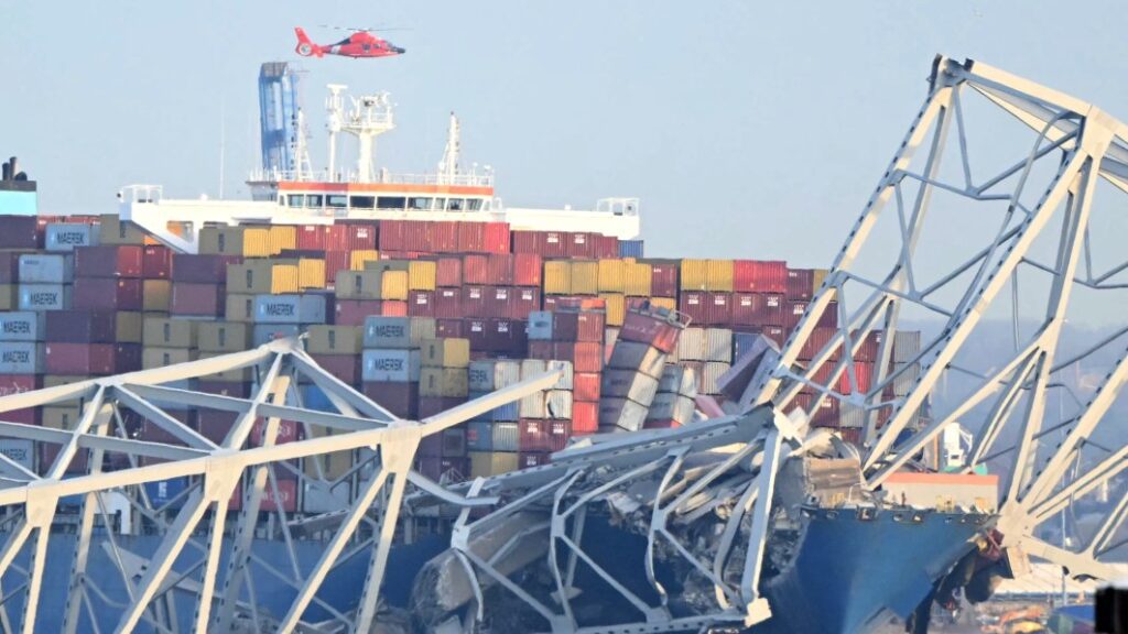 Francis Scott Key Bridge in Baltimore collapses after being struck by ship