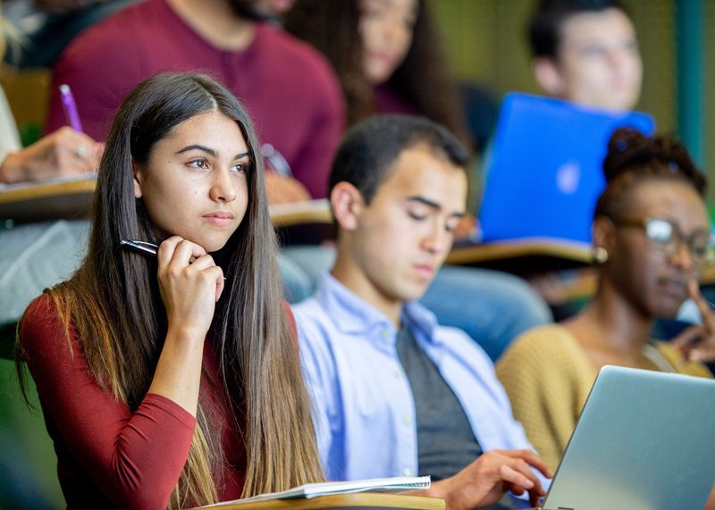 Students in university lecture hall