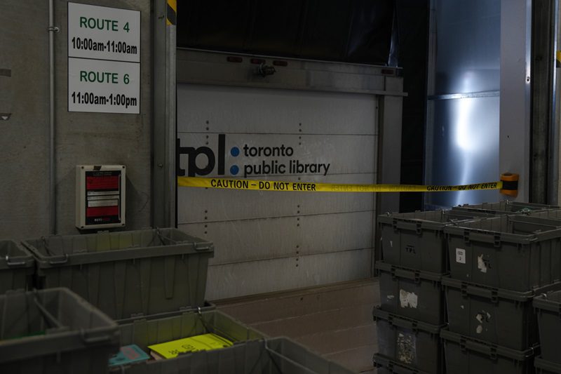 A truck distributing books to Toronto Public Library following a cyberattack