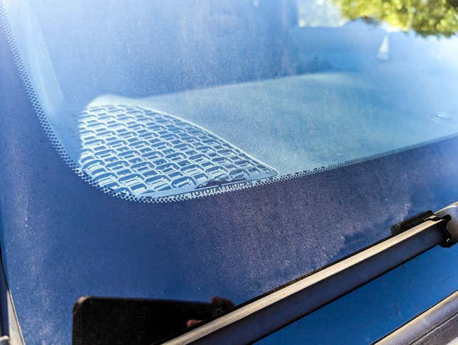 2024 Toyota Tacoma windshield featuring Morse code for "badass trucks"