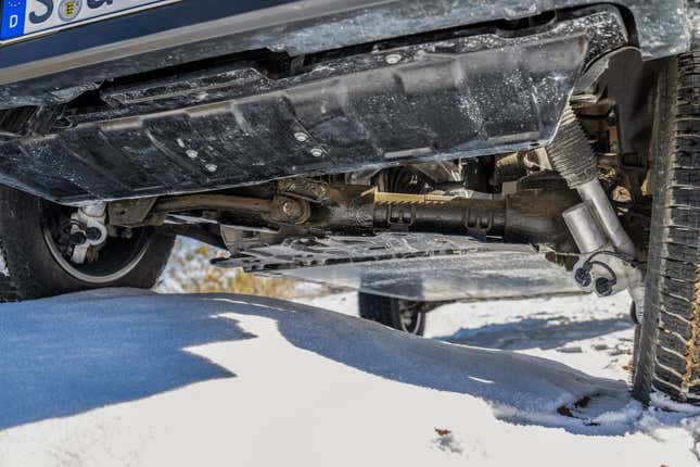 Undercarriage of a 2025 Mercedes-Benz G580 EV