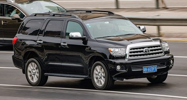 Toyota Sequoia driving down the road