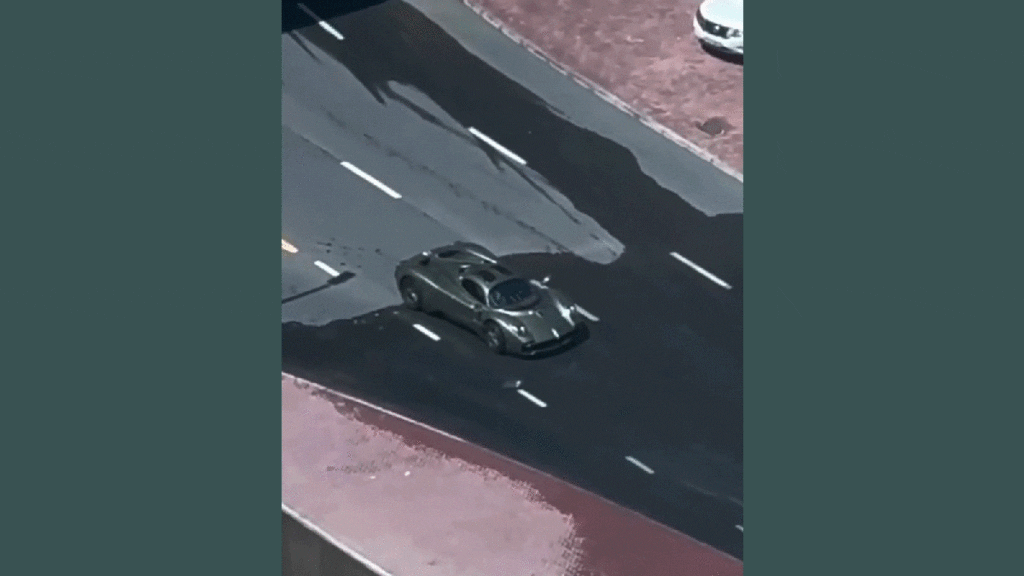 Driver Fords Flooded Dubai Street In $2.5 Million Pagani Utopia