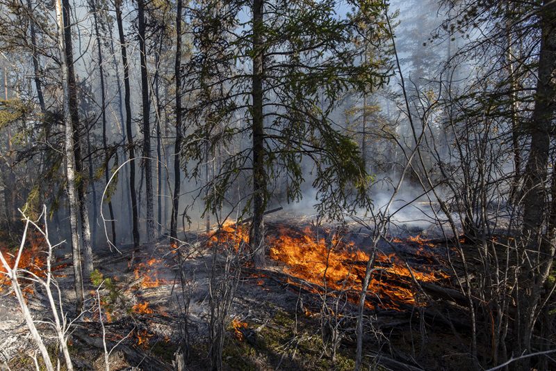 Spot fires flaring up along highways leading into Hay River, Fort Smith and Yellowknife.