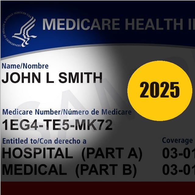 A Medicare card with 2025 on it